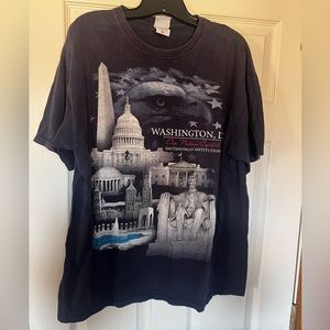 Smithsonian Washington DC Vintage Mens T-Shirt size XL Navy Blue GUC